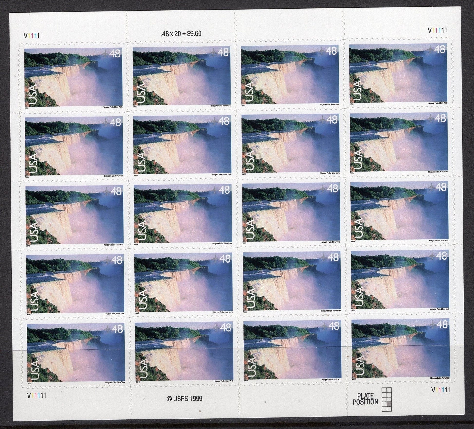NIAGARA FALLS NY Sheet of 20 Scenic Landscapes