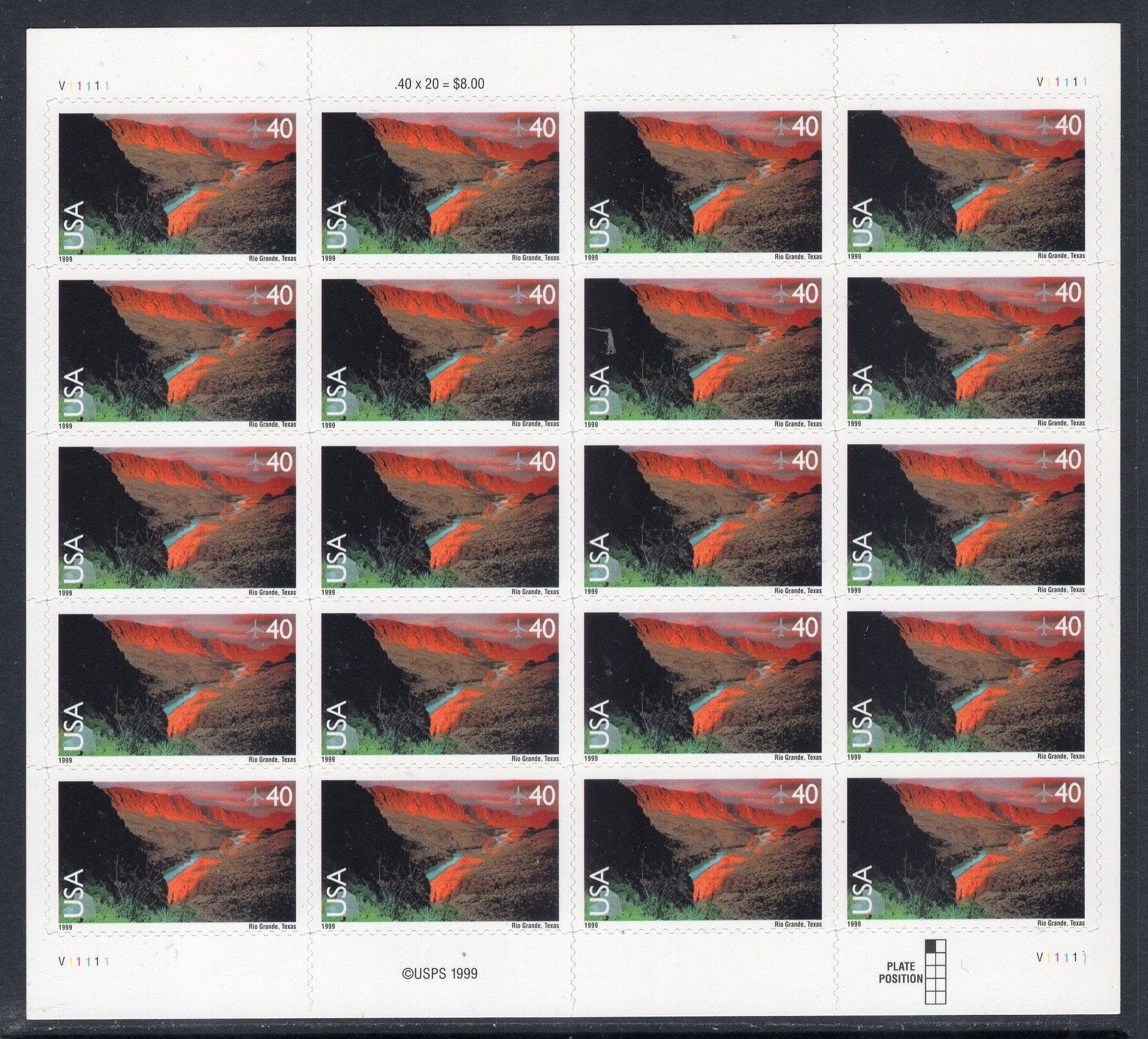 RIO GRANDE RIVER Sheet of 20 Scenic Landscapes