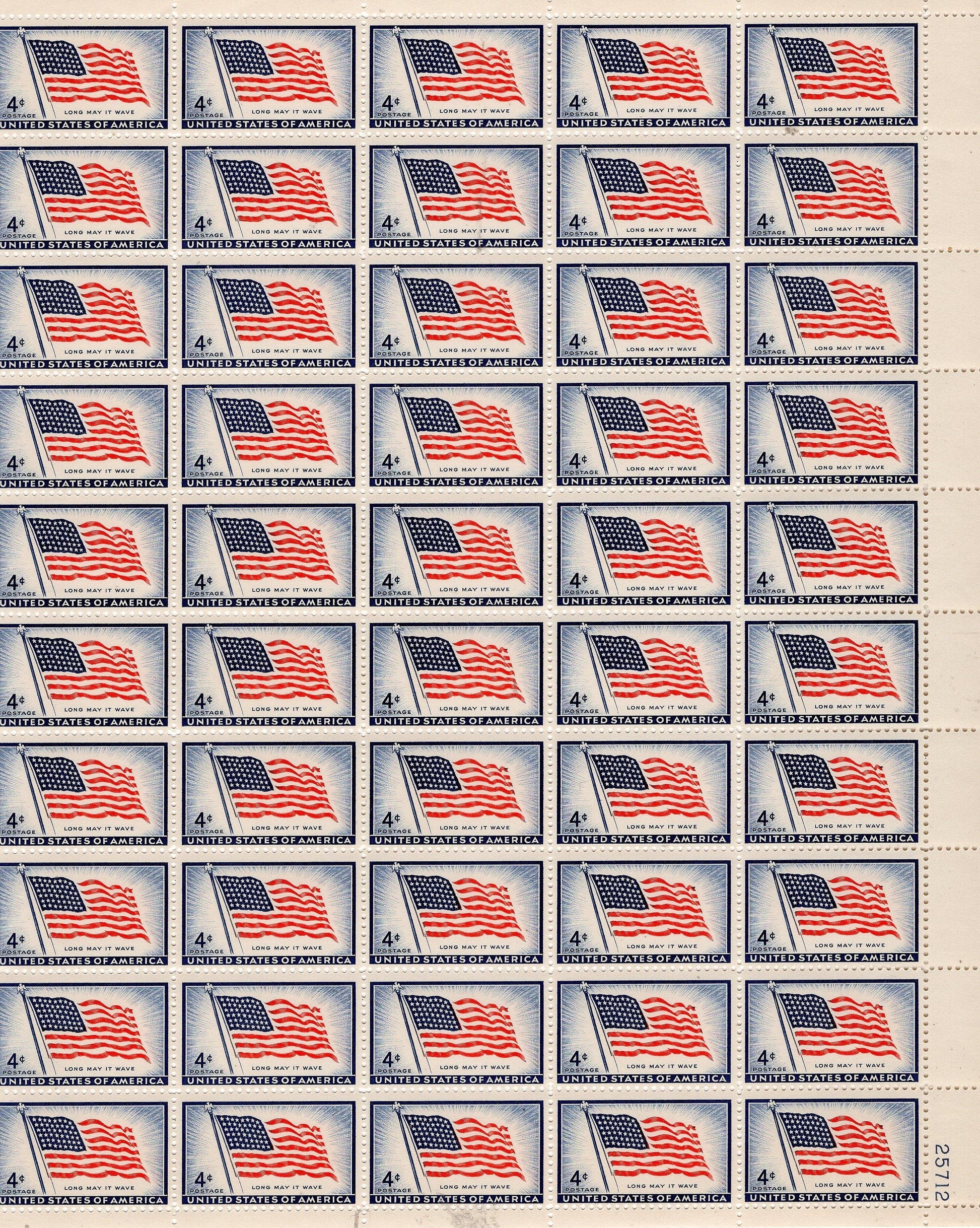 FLAG Old Glory 48 Star TWO SHEETS of 50
