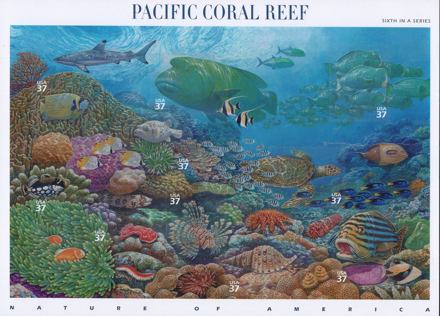 PACIFIC CORAL REEF Sheet of 10 - Nature of America Series #6 of 12