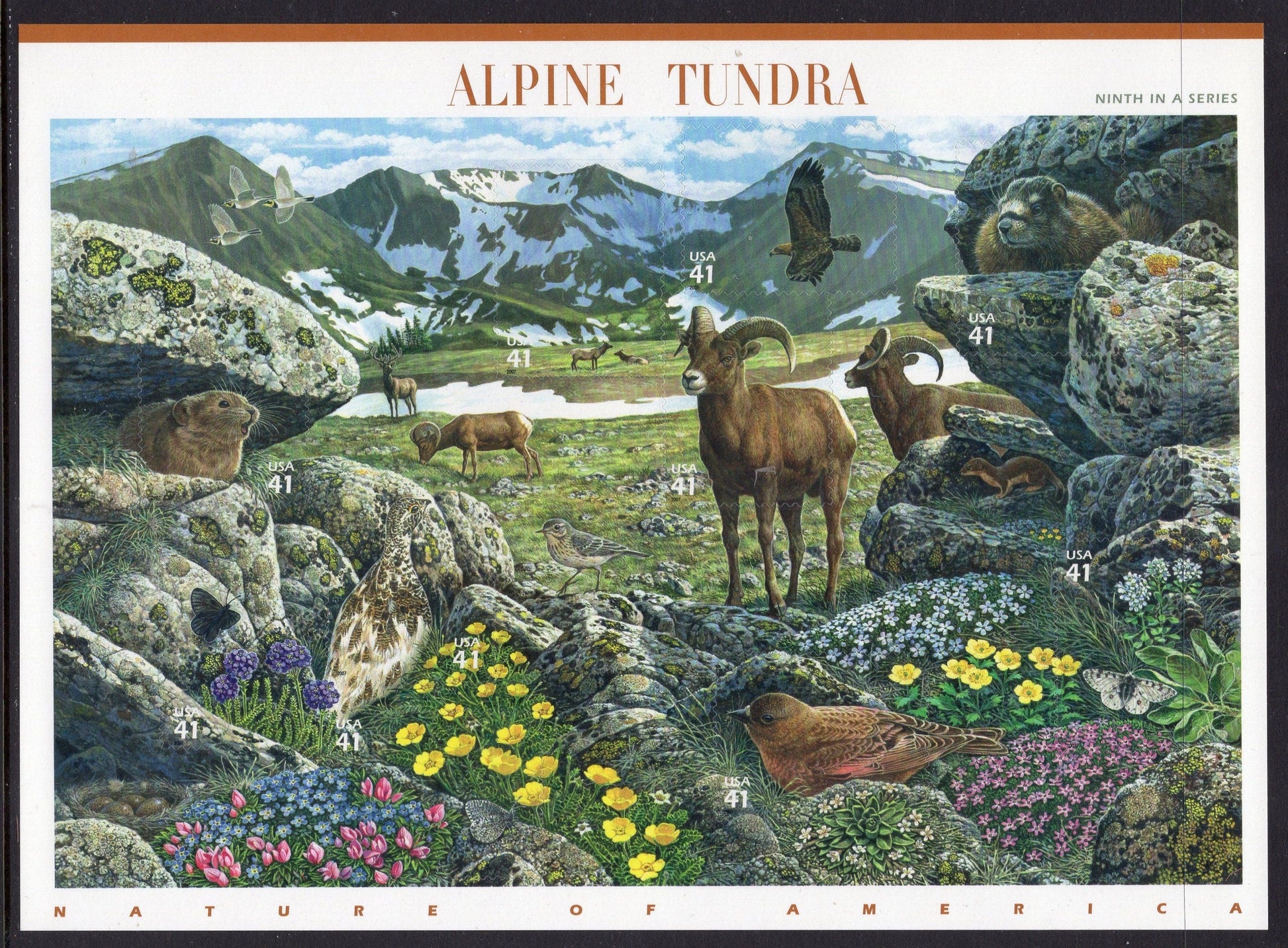 ALPINE TUNDRA Sheet of 10 - Nature of America Series #9 of 12