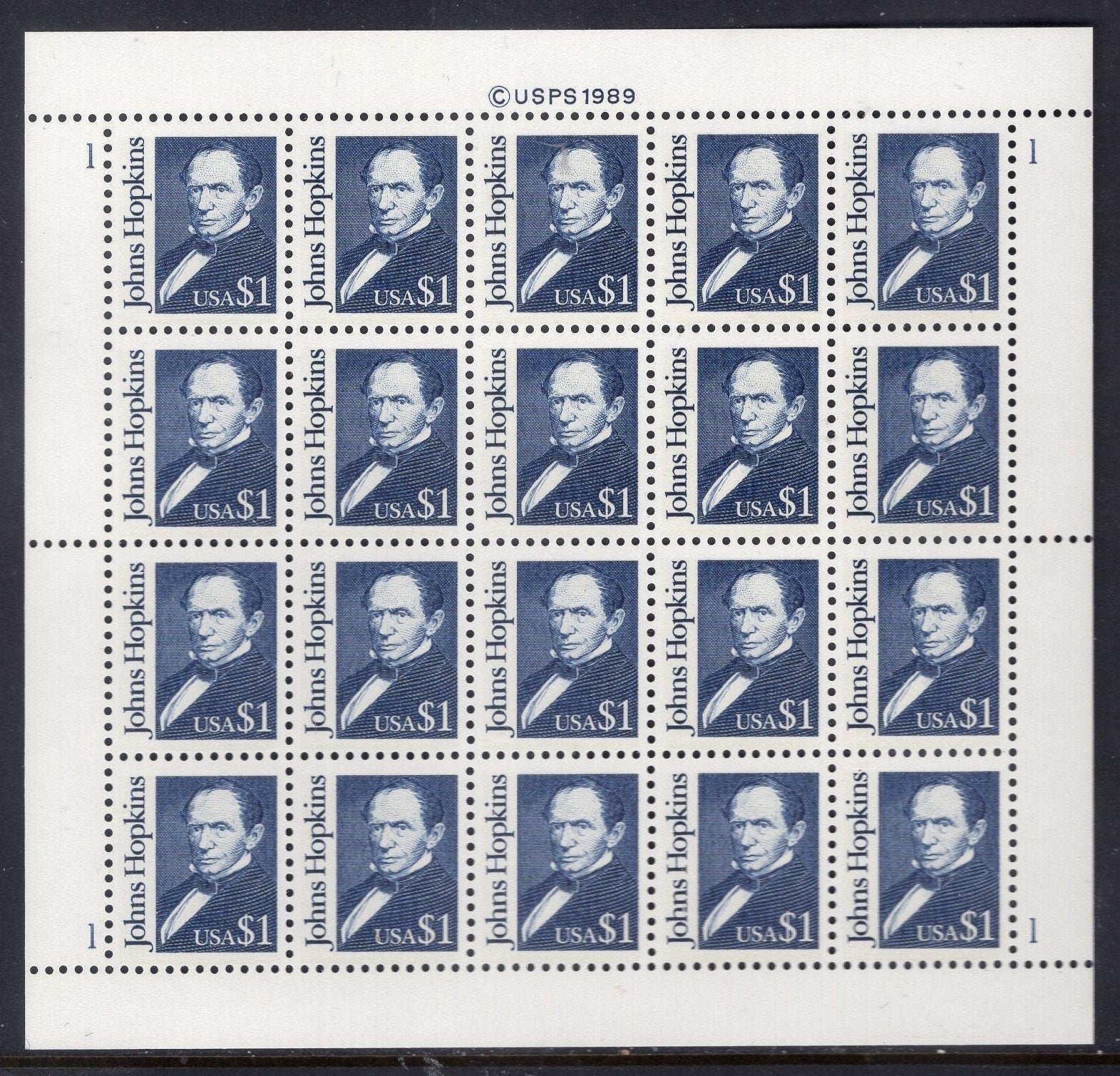 JOHNS HOPKINS Hospital University Founder Philanthropist Sheet of 20