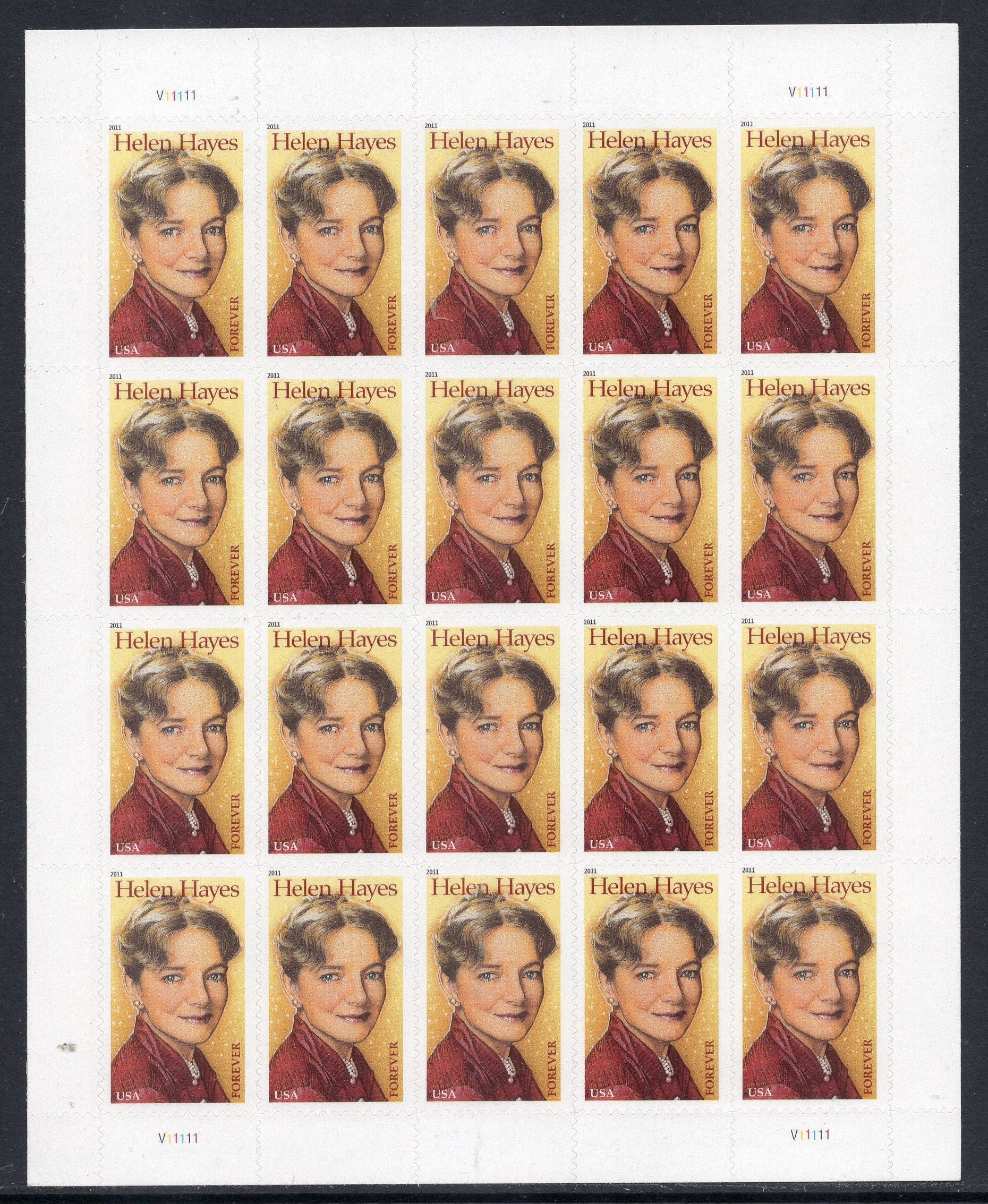 HELEN HAYES ACTRESS "First Lady of American Theatre" Self-adhesive Sheet of 20