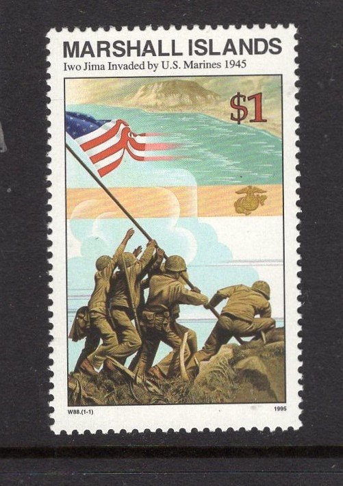 IWO JIMA INVADED Mt. Suribachi World War 2 Commemorative from Marshall Islands