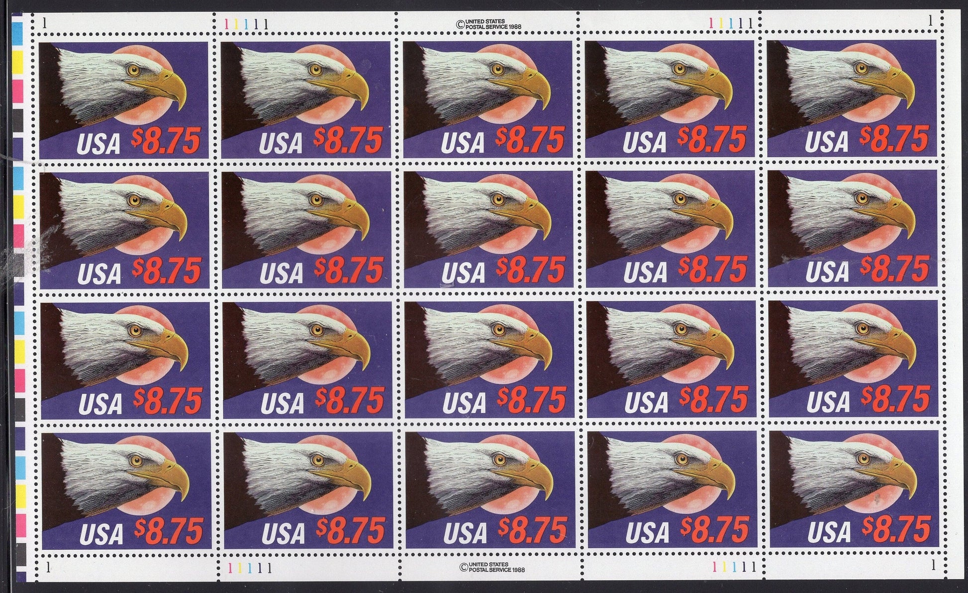 EAGLE and MOON EXPRESS Mail 8.75 Rather Sheet of 20