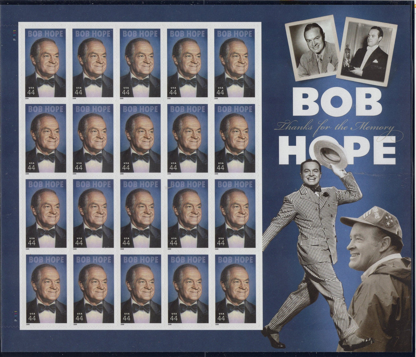 BOB HOPE COMEDIAN Song Dance Decorative Sheet of 20 44c
