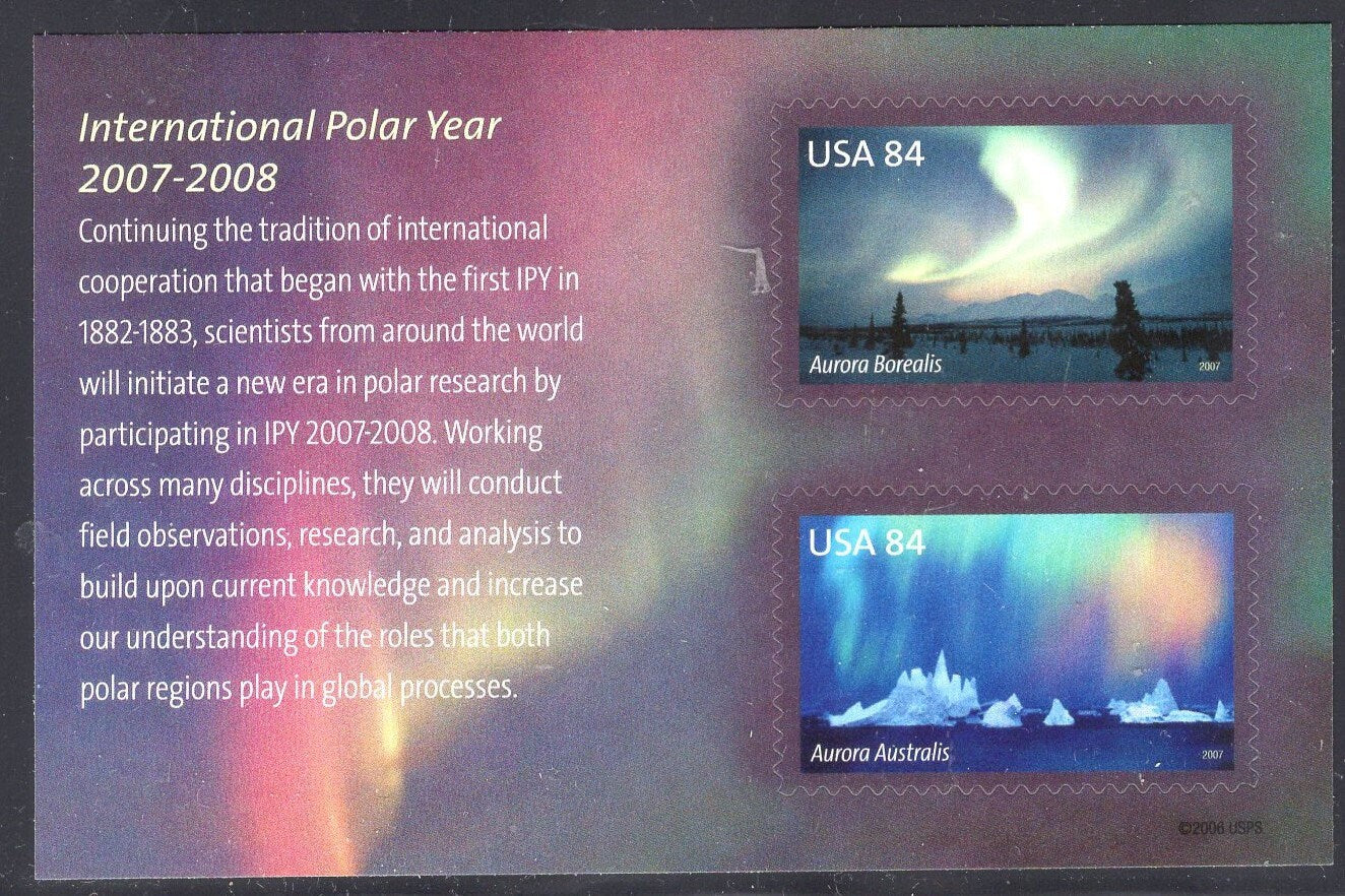 INTERNATIONAL POLAR YEAR Aurora borealis australis Sheet of 2 84c
