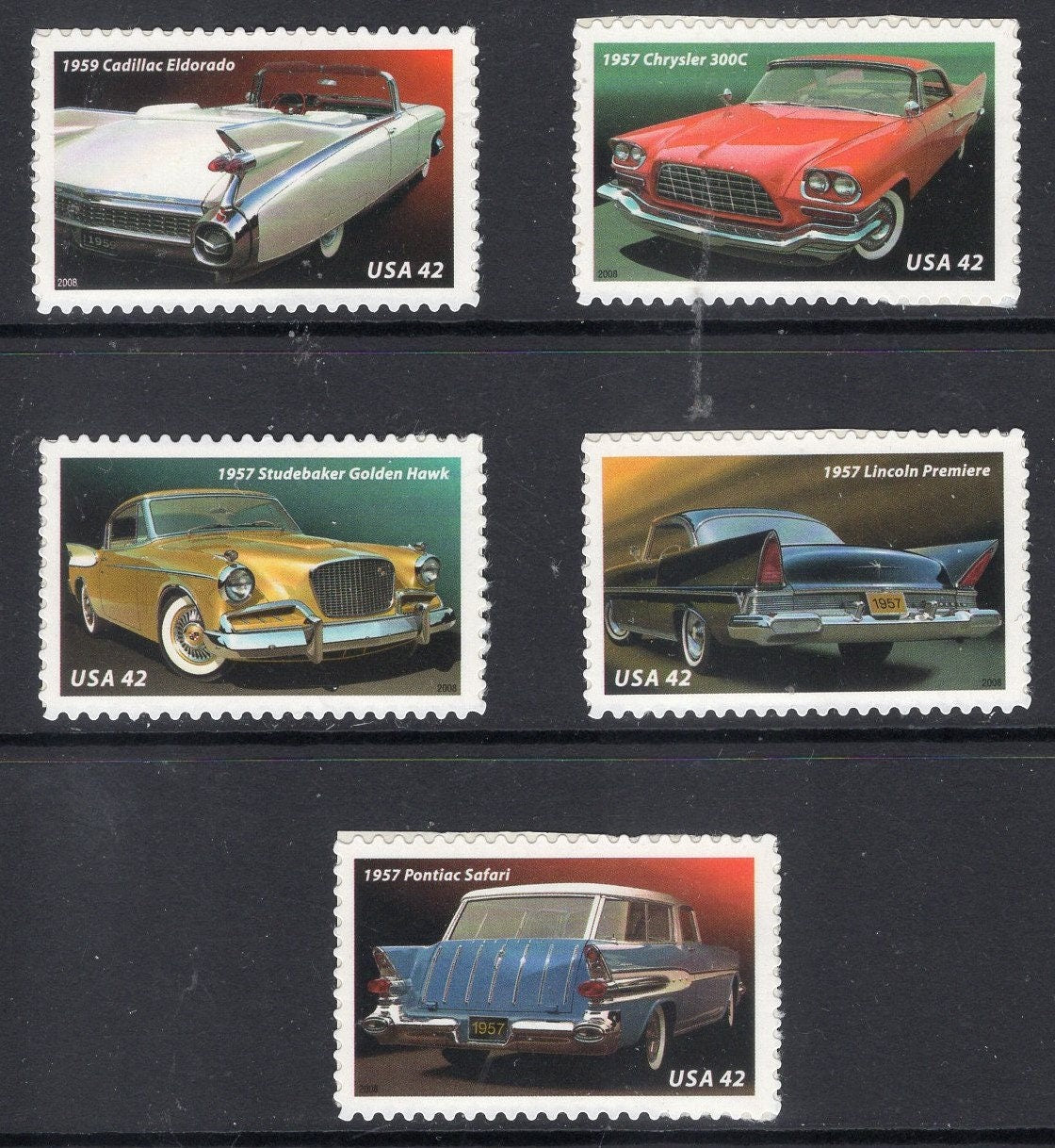 10 1950's AUTOMOBILES CARS Cadillac Studebaker Hawk Pontiac Lincoln Chrysler