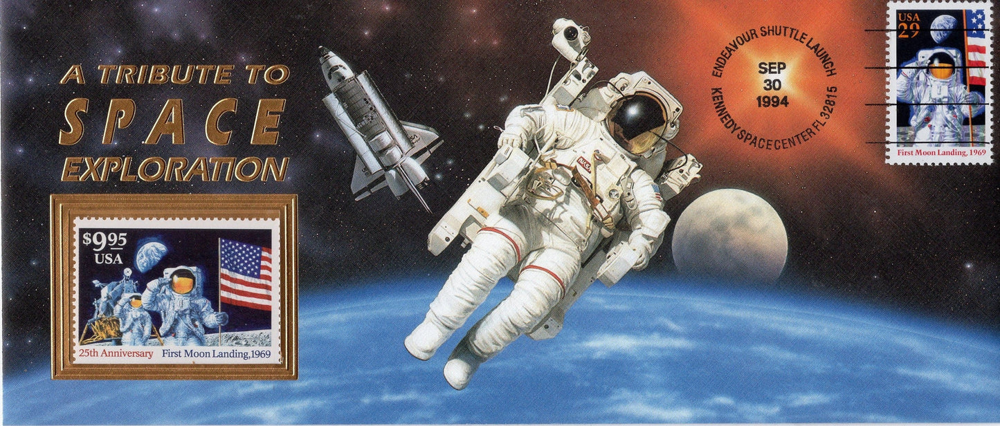 SPACE ACHIEVEMENTS MOON Landing Special Envelope with 9.95 High Value