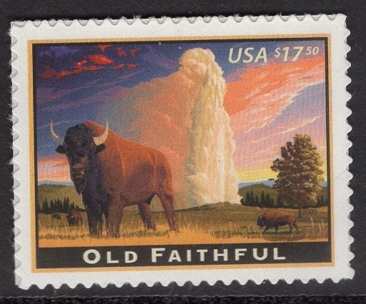 OLD FAITHFUL Geyser YOSEMITE National Park Wyoming Bison