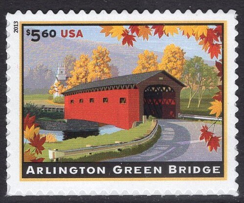 ARLINGTON GREEN BRIDGE Vermont Foliage Trees
