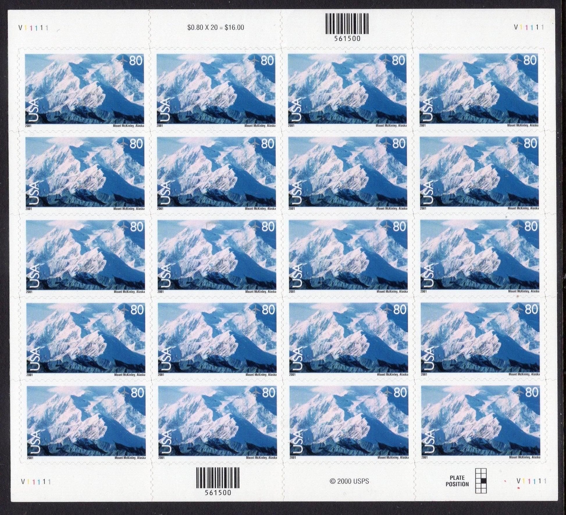 Mt McKINLEY NATIONAL PARK Alaska Sheet of 20 Scenic Landscapes