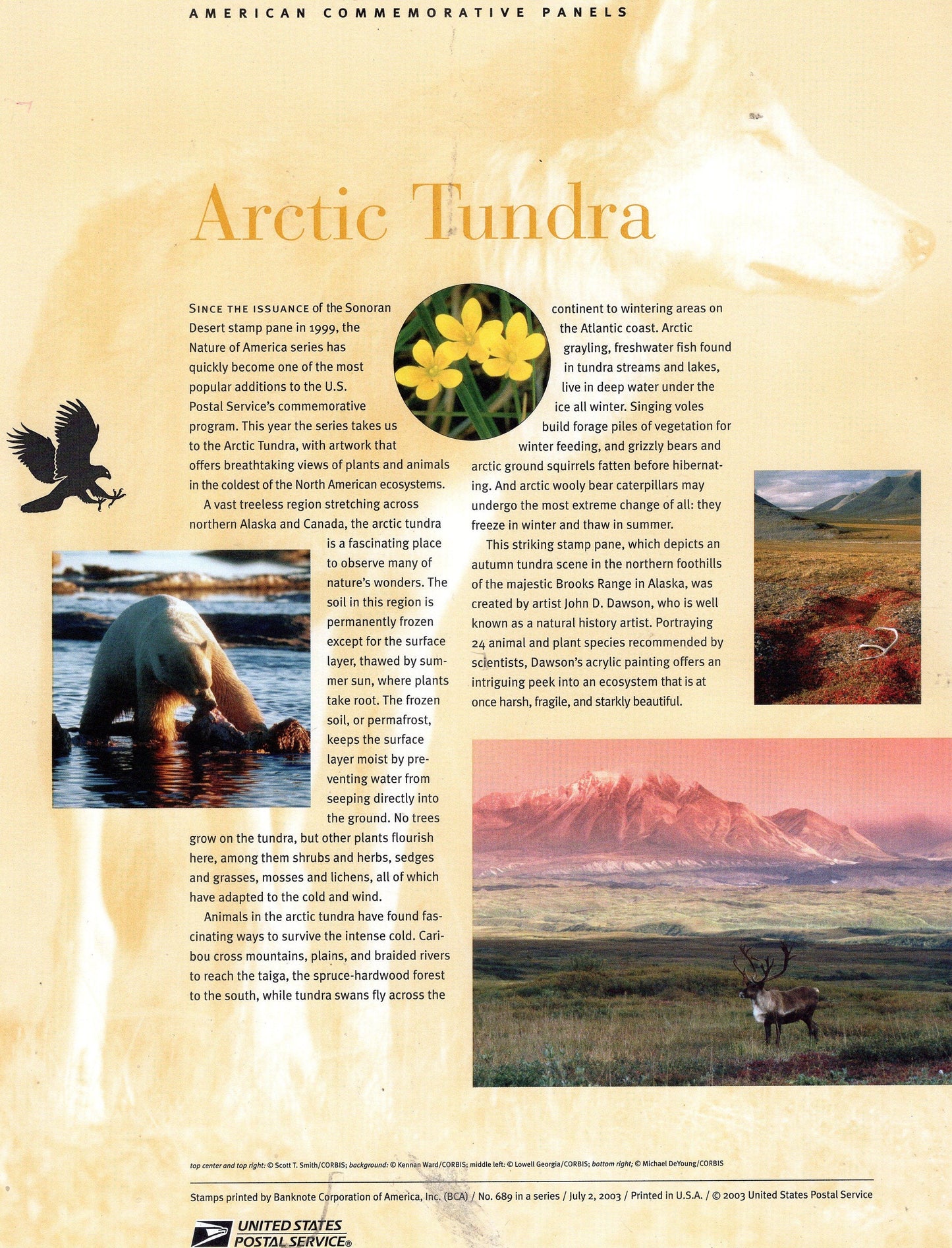 ARCTIC TUNDRA NATURE 2 Commemorative Panels w/ Sheet of 10