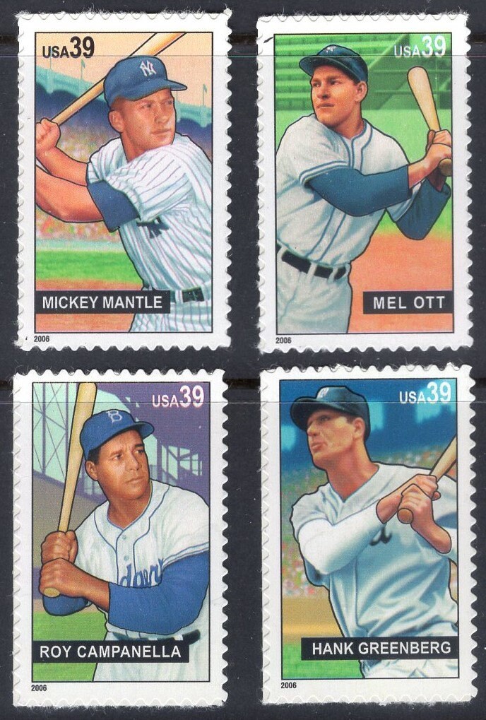 7 BASEBALL SLUGGERS MANTLE Yankees Roy Campanella Dodgers Mel Ott Hank Greenberg