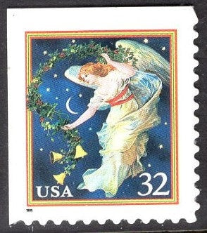 10 CHRISTMAS MIDNIGHT ANGEL Self-adhesive 32c
