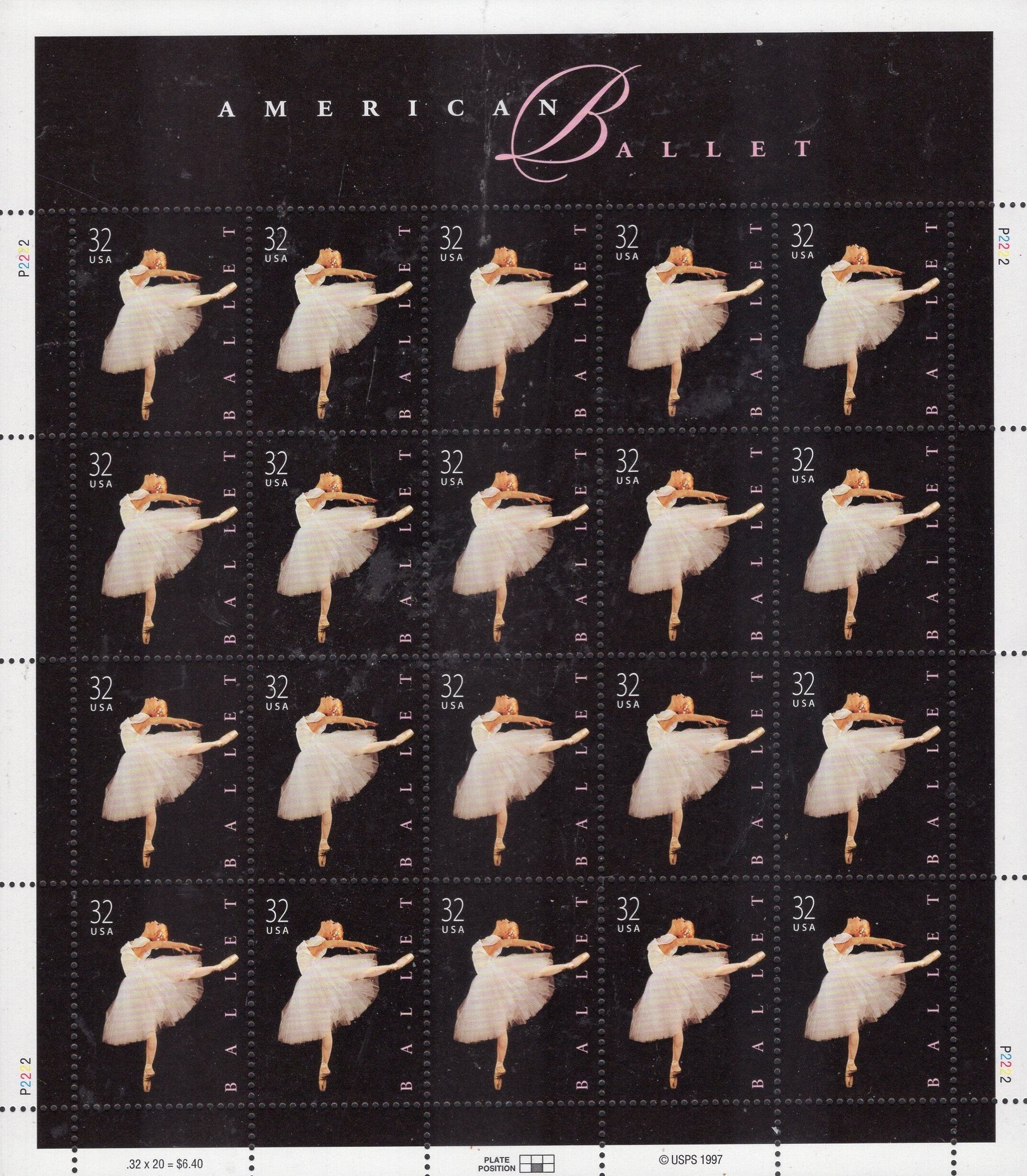 AMERICAN BALLET Sheet of 20 - 32c