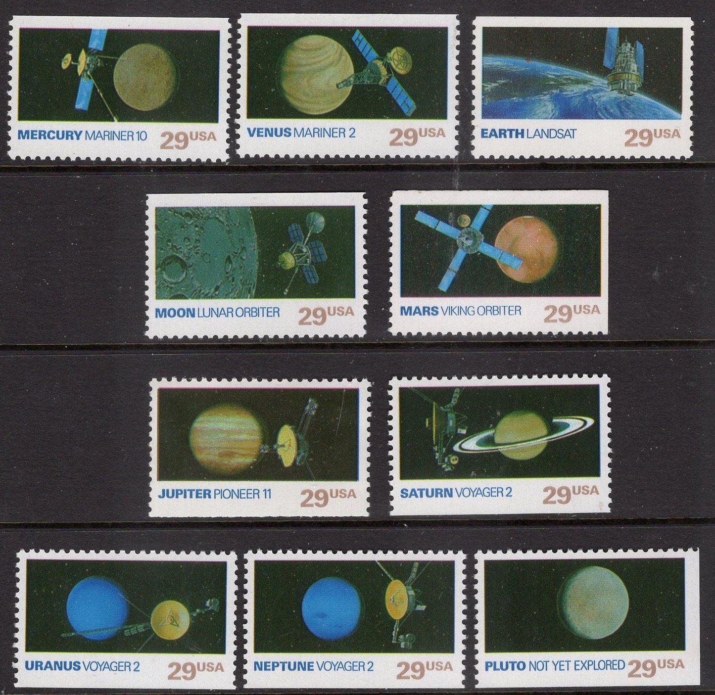 20 SPACE EXPLORATION - 10 DIFFERENt Mercury Venus Earth Moon Mars Jupiter Saturn Uranus Neptune