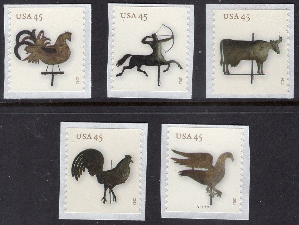 10 WEATHERVANE WEATHER Vane 45c (5 Different Designs) Rooster Cow Eagle Centaur