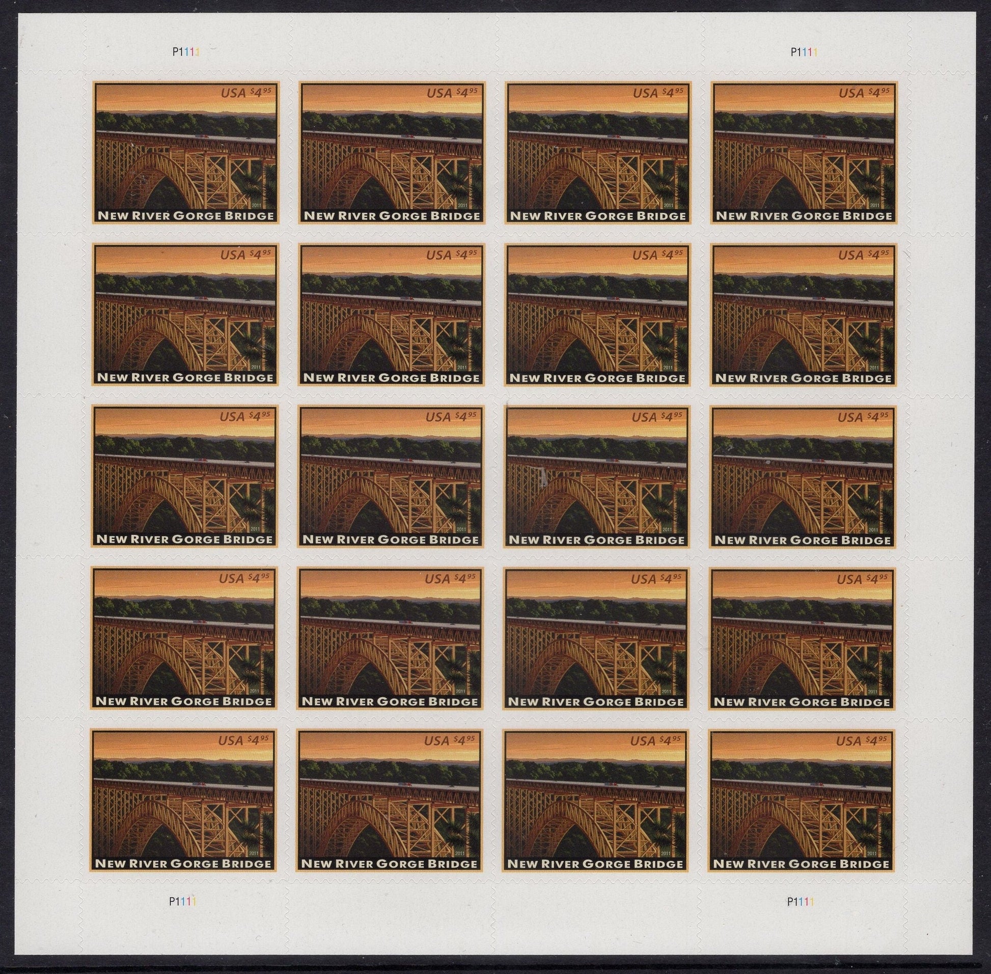 NEW RIVER GORGe Bridge SHEET of 20 West Virginia National Park