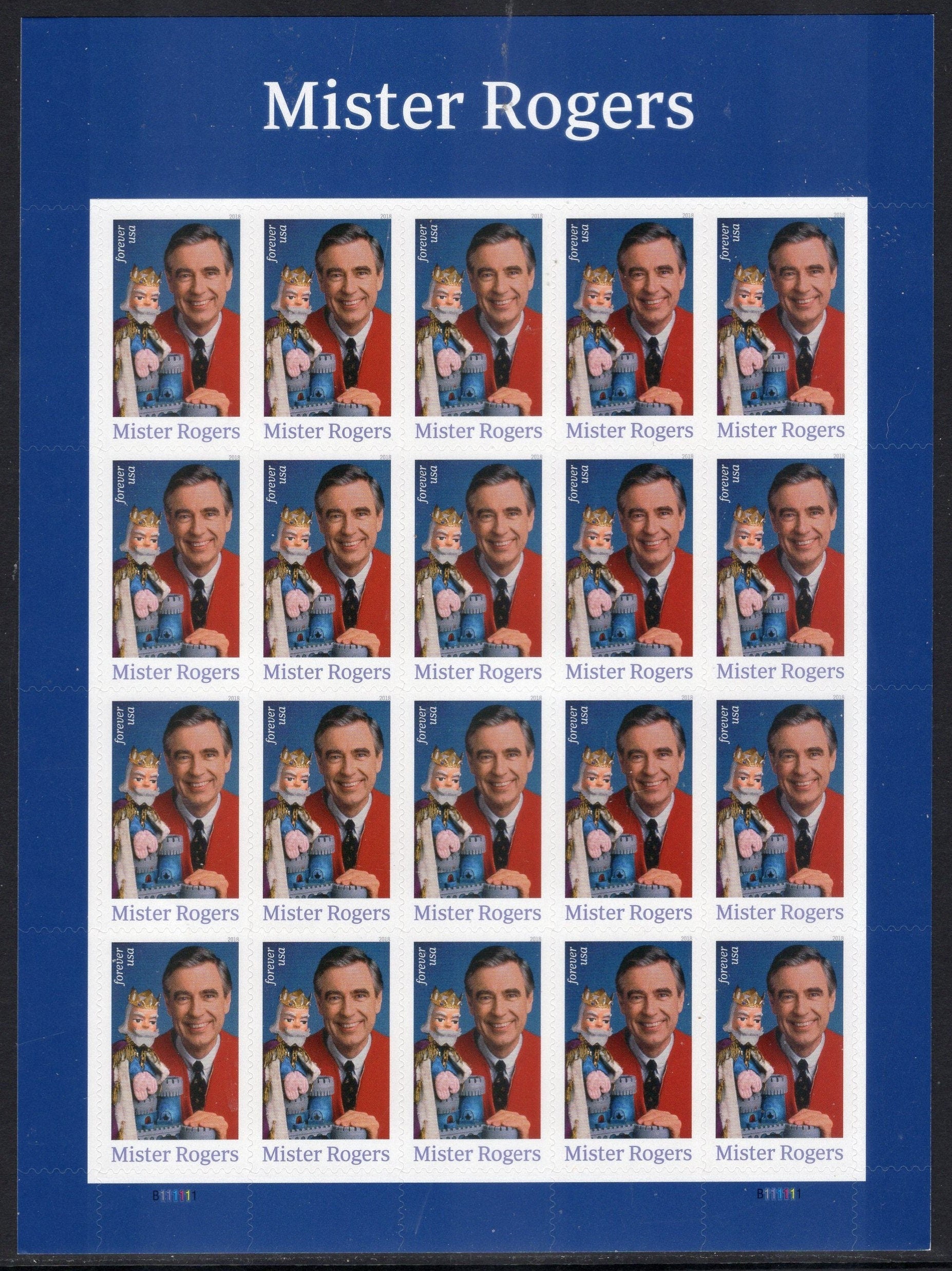 Mr. MISTER ROGERS Sheet of 20 TV Sweater