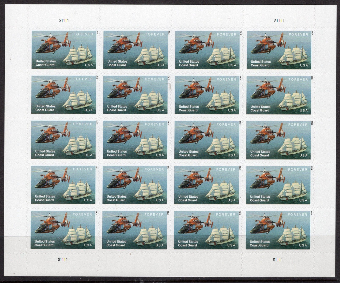 COAST GUARD Sheet of 20 Helicopter Cutter "Eagle"