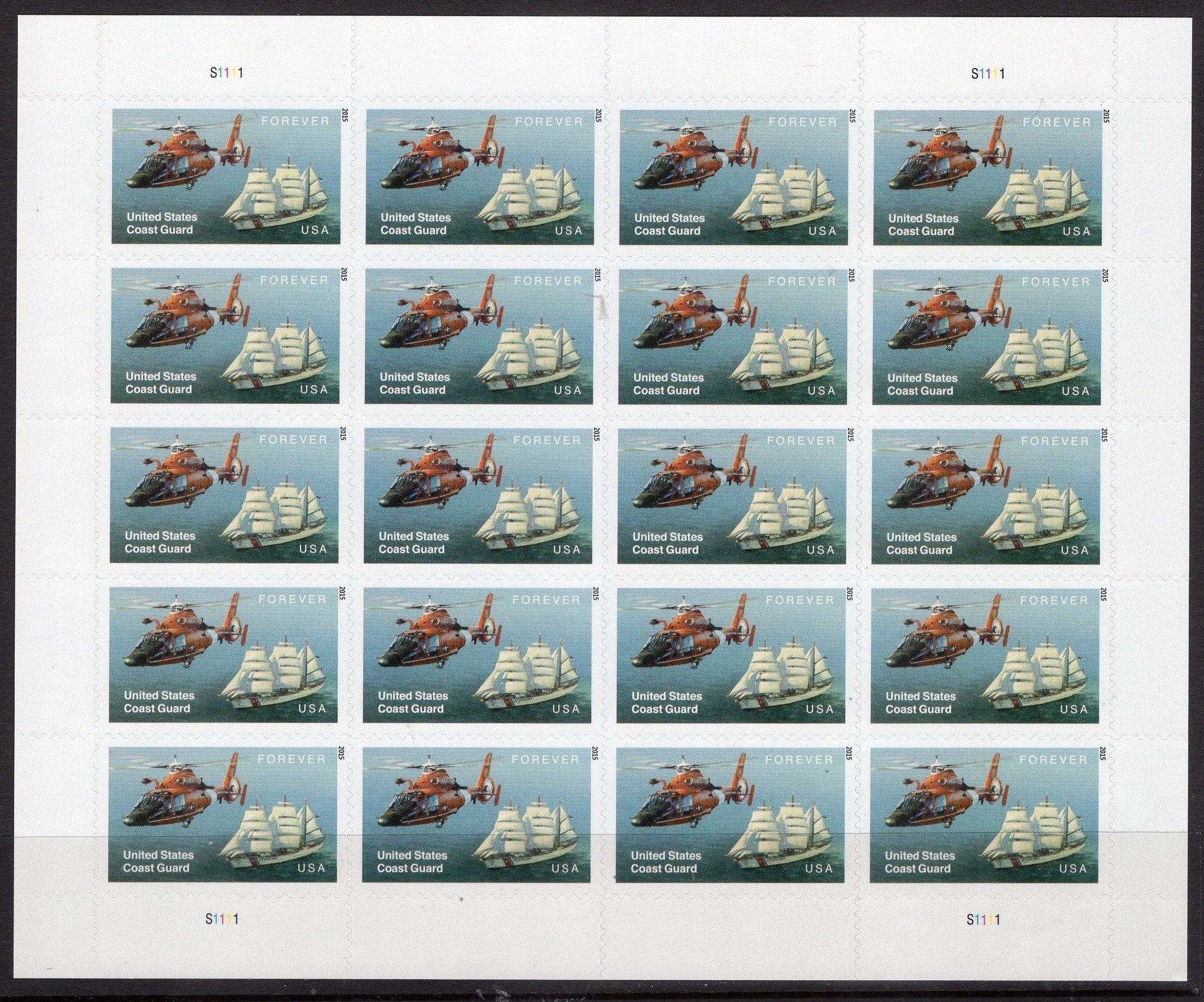 COAST GUARD Sheet of 20 Helicopter Cutter "Eagle"