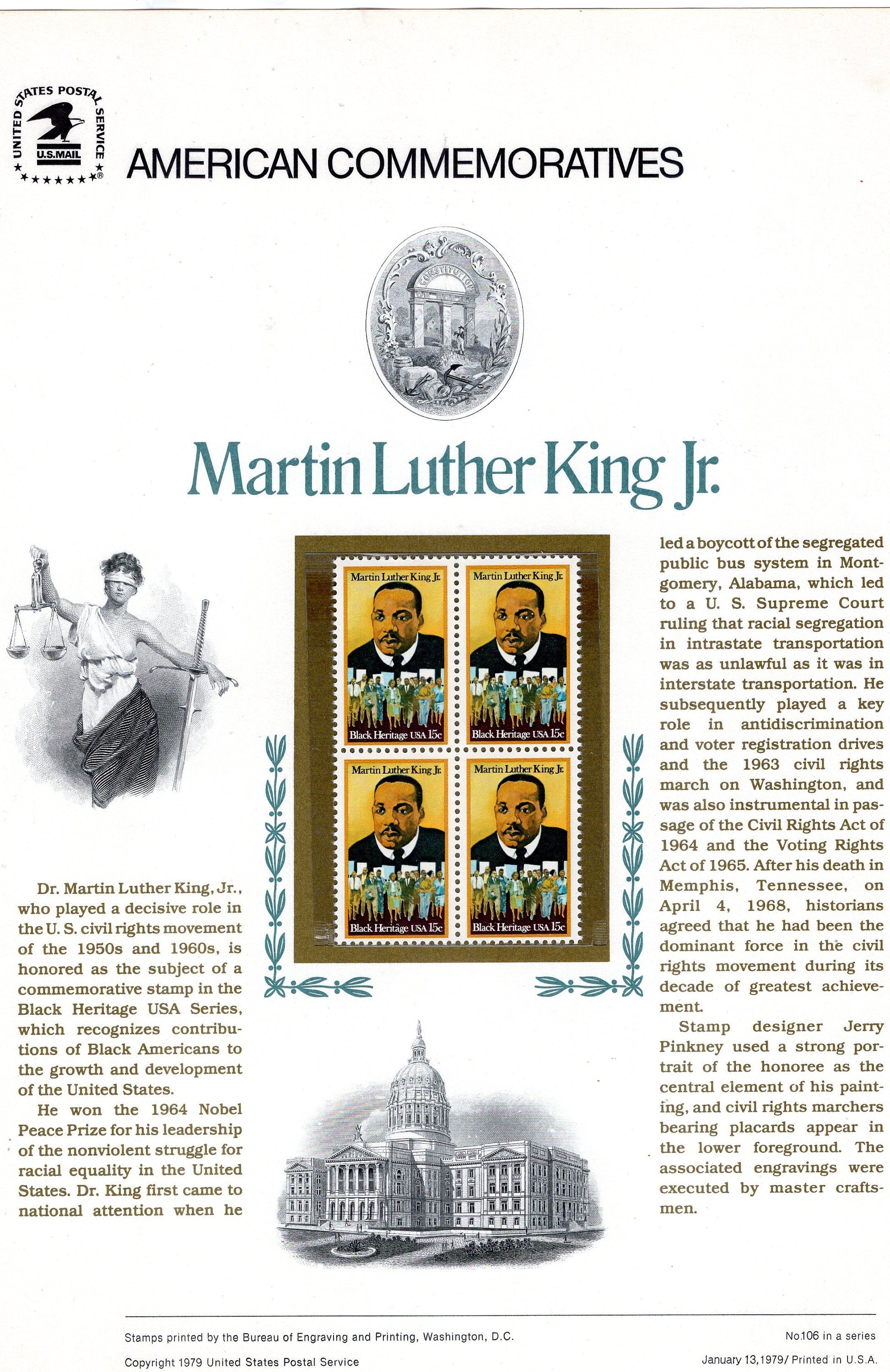 MARTIN LUTHER KING Special Commemorative Panel