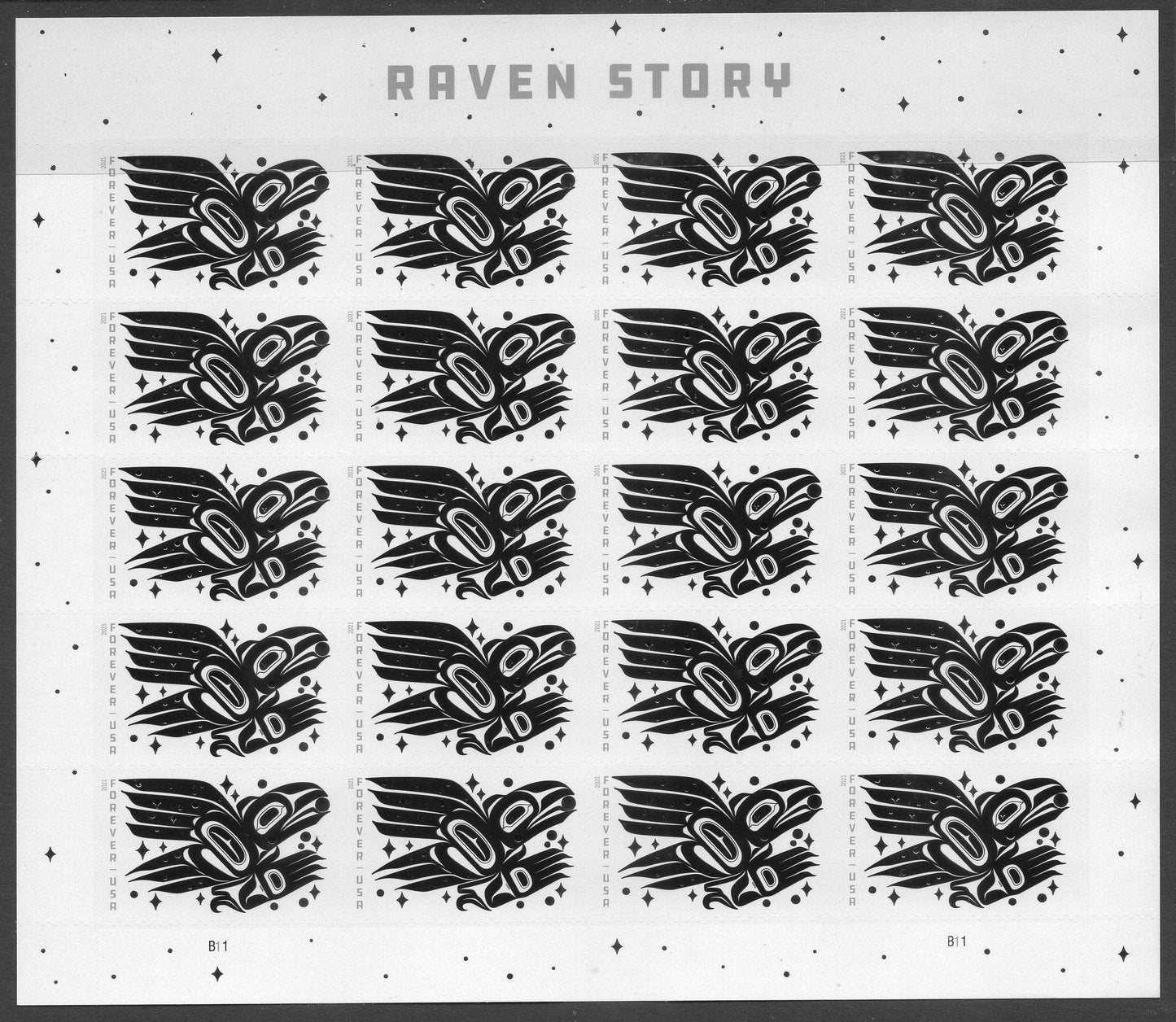 THE RAVEN STORY Sheet of 20 - Folklore Native Art Alaska - R2