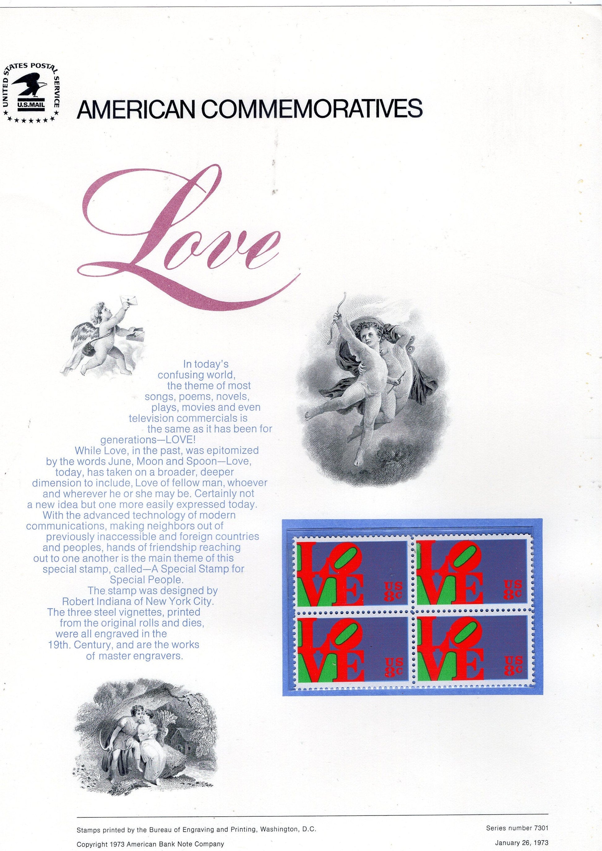 LOVE L O V E DESIGN Robert Indiana Special Commemorative Panel