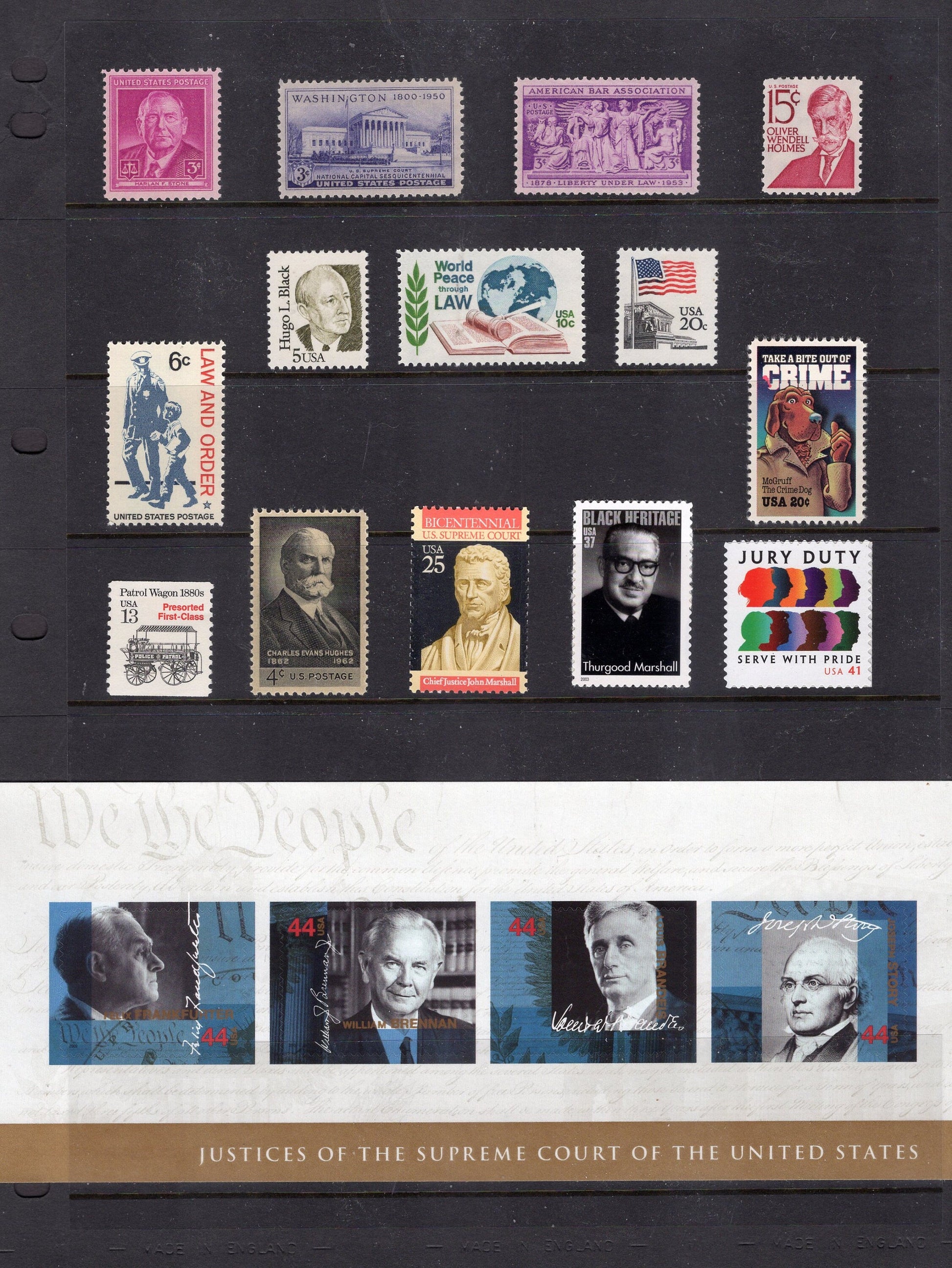 LAW POLICE JUSTICE Supreme Court Marshall Law&Order Chief Justices Jury Holmes Collection of 18
