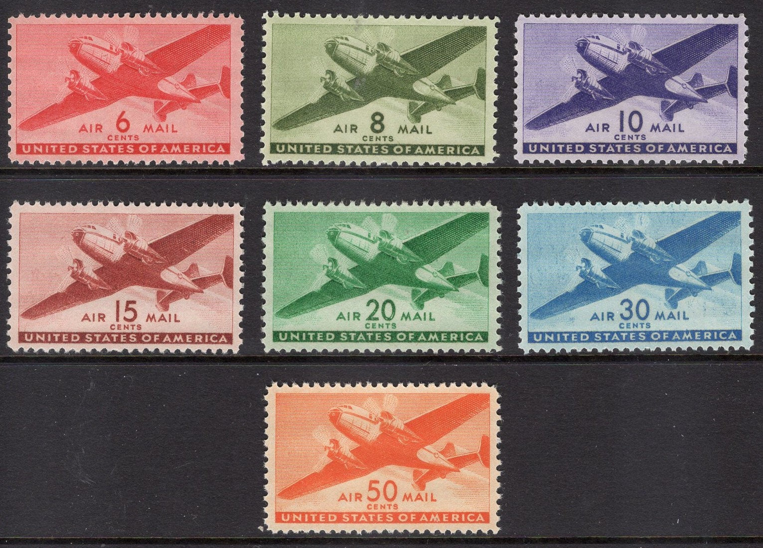 TRANSPORT PLANES Complete Set of 7