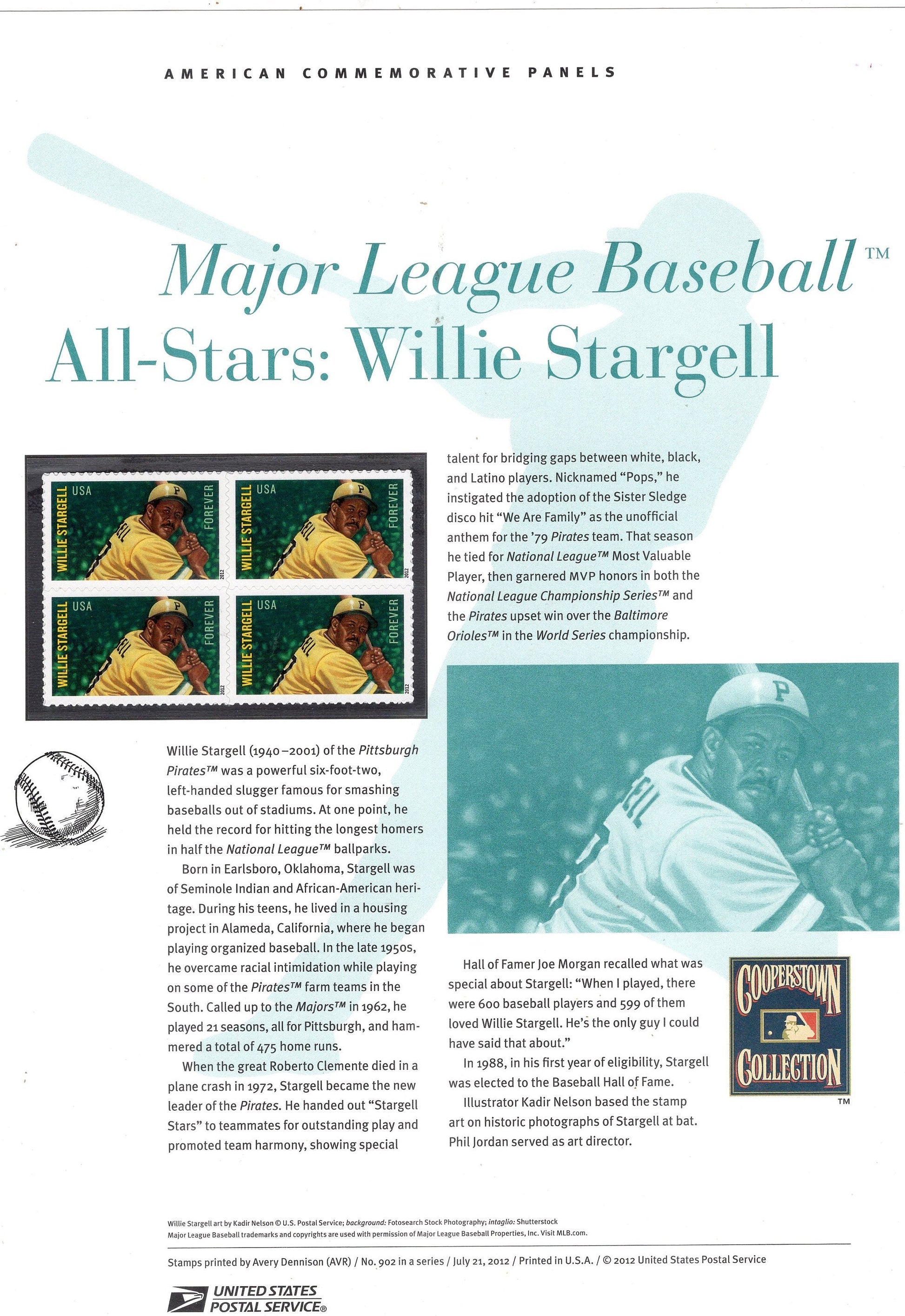 WILLIE STARGELL HOF Baseball Special Commemorative Panel