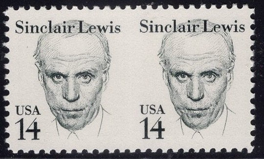 Sinclair LEWIS ERROR - No Perforations between the two Writer Author Babbitt Arrowsmith Elmer Gantry