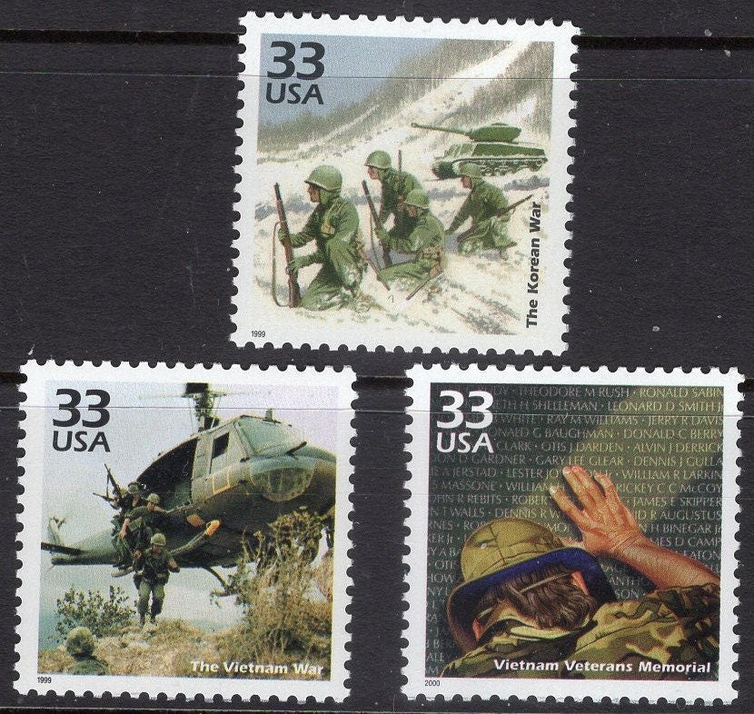 VIETNAM KOREA VETERANS - Viet Nam Memorials-Soldiers-Helicopter: Pick 3 total - any combination is fine totaling 3