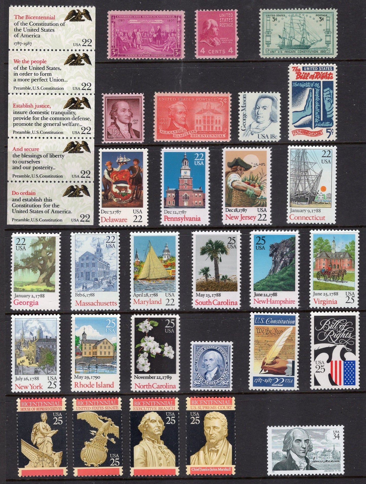 CONSTITUTION COLLECTION + RATIFICATON 33 inc 13 States Madison Hamilton Jay Mason