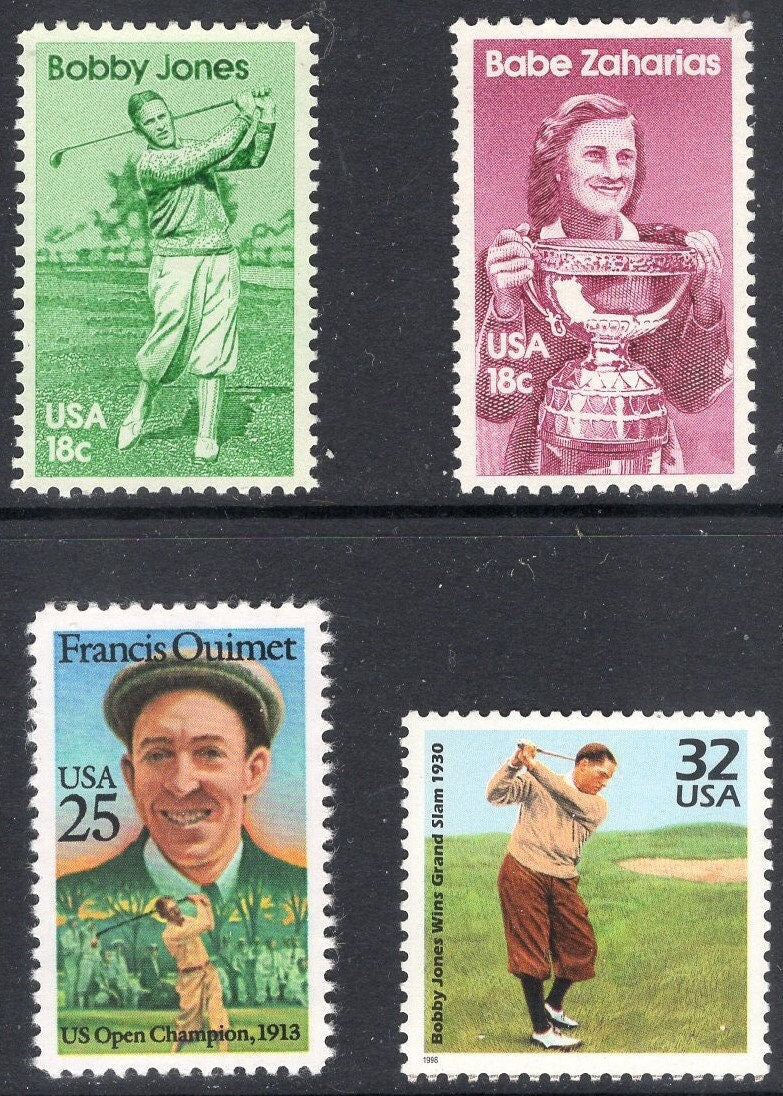 GREAT GOLFERS - All OPEN Winners: Bobby Jones Francis Quimet "Babe" Zaharias Group of 4