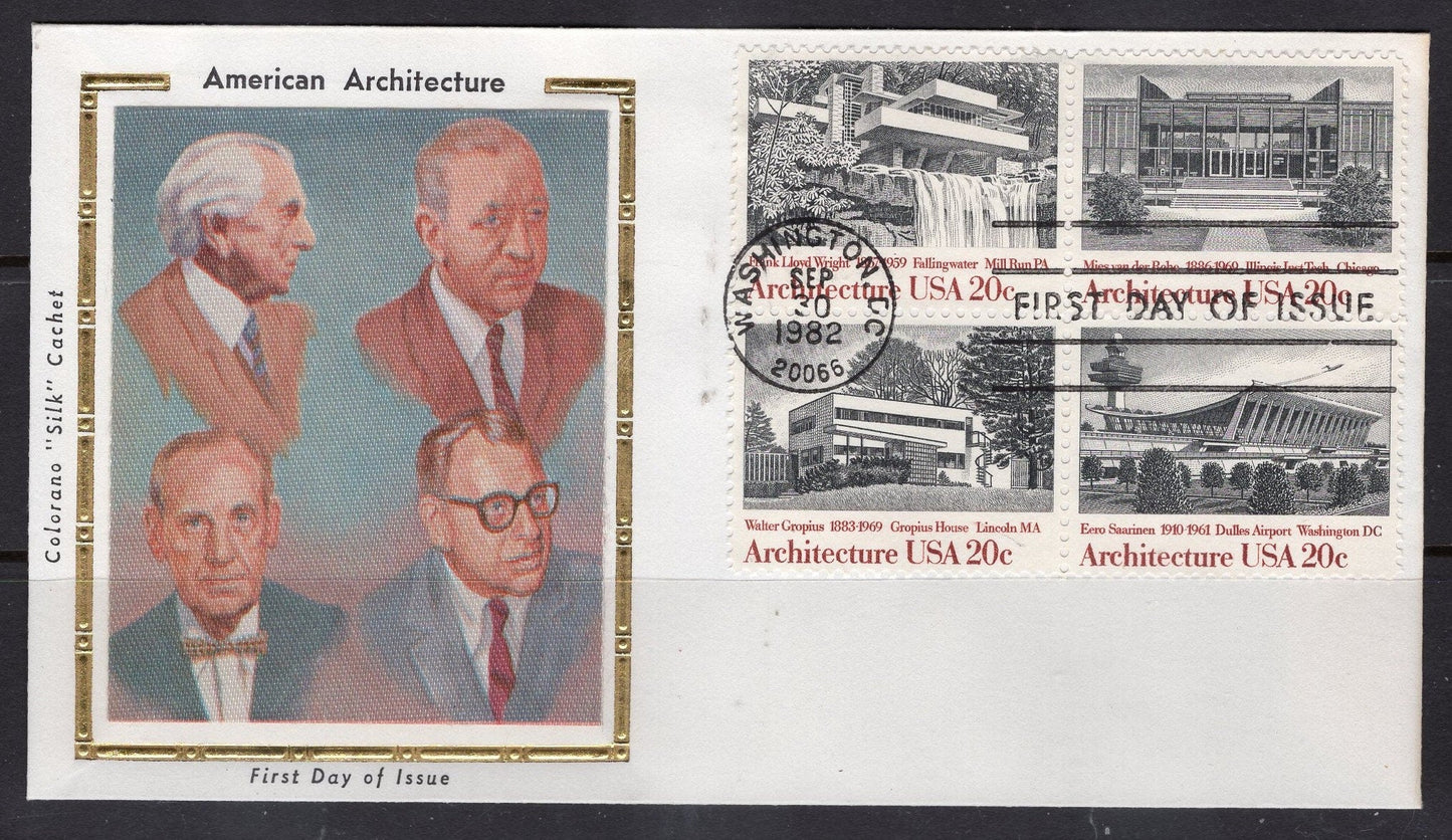 FALLINGWATER FirstDayCover Architecture WRIGHT SAARINEN Gropius van der Rohe