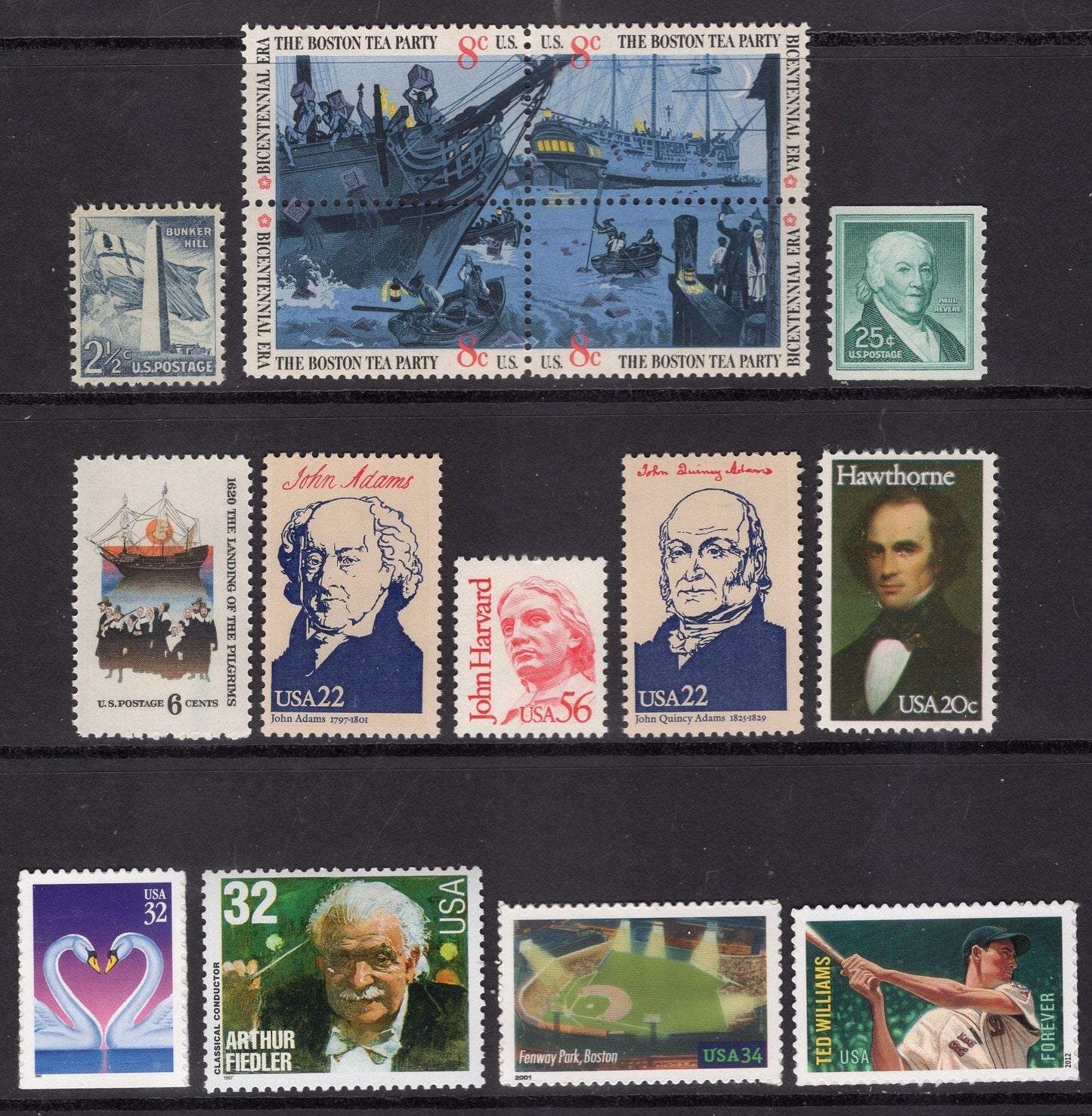 BOSTON and NEARBY MASSACHUSETTS Collection of 15