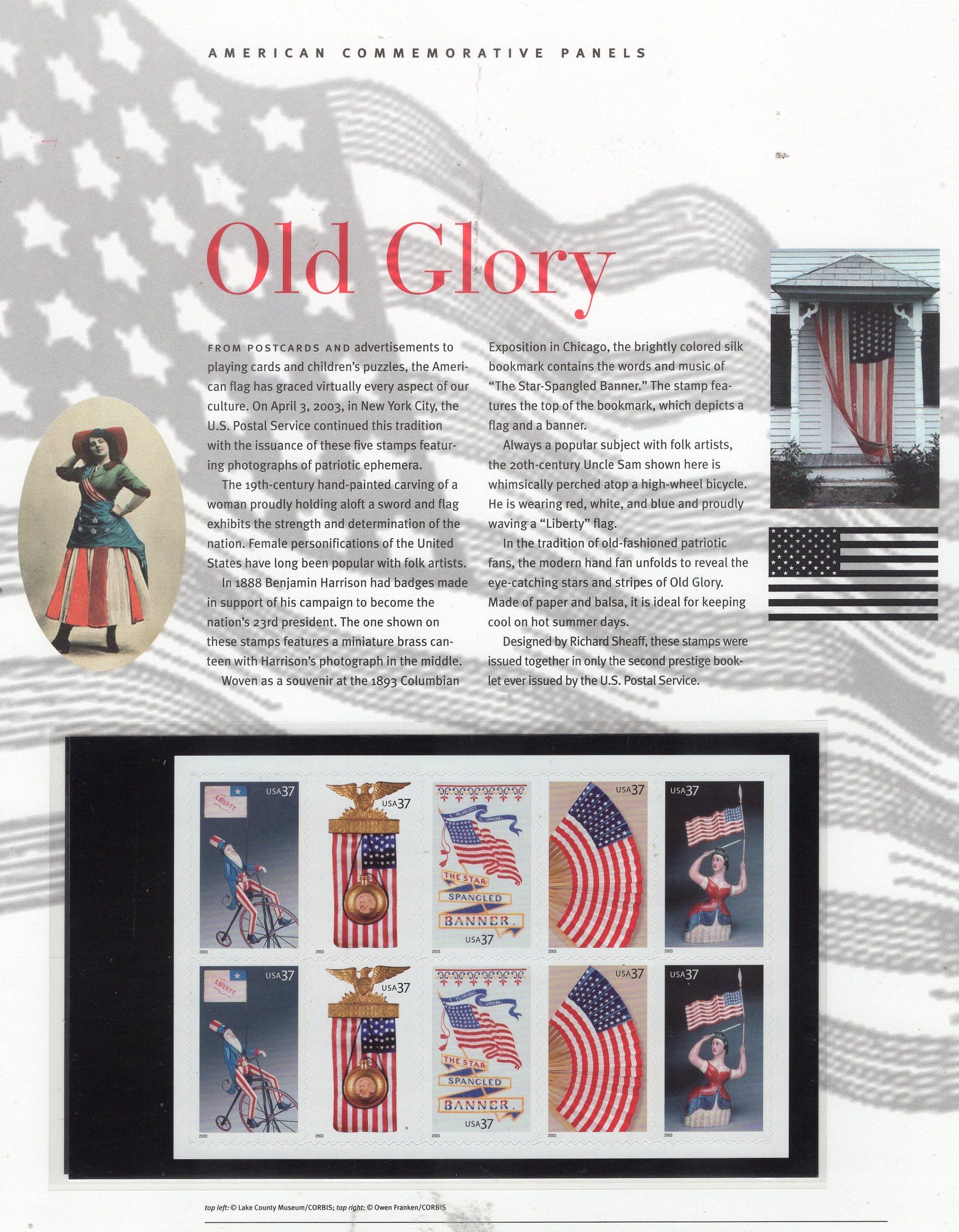 OLD GLORY FLAG Commemorative Panel with Block of 10