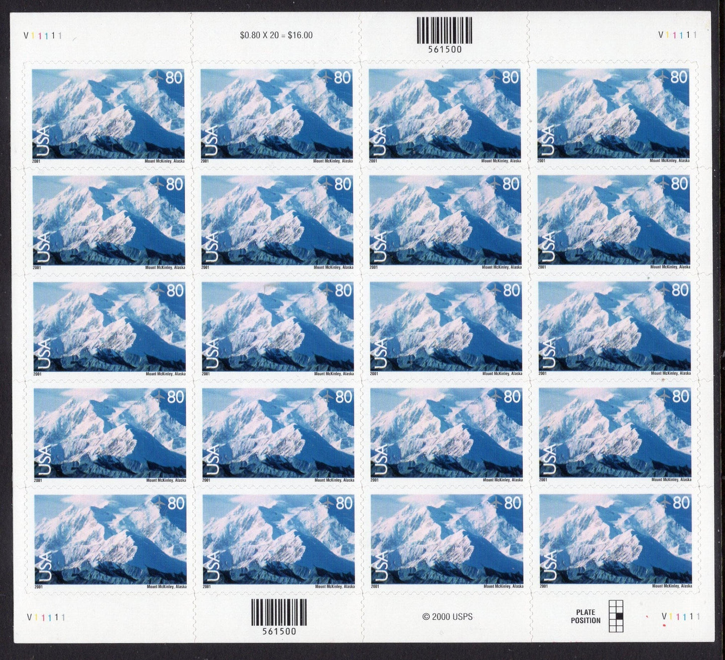 MT McKINLEY - DINALI - Sheet of 20 Scenic Landscapes C137