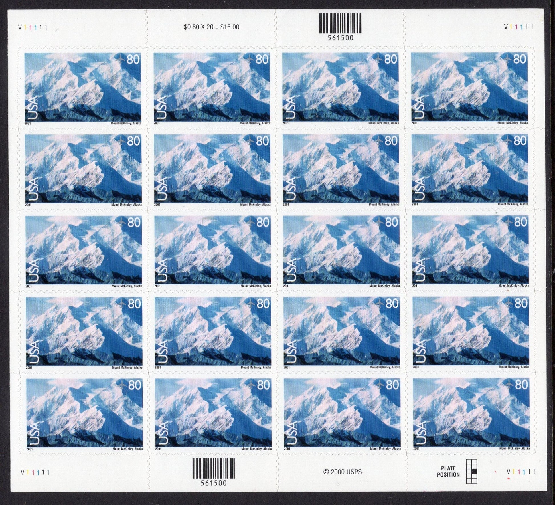 MT McKINLEY - DINALI - Sheet of 20 Scenic Landscapes C137