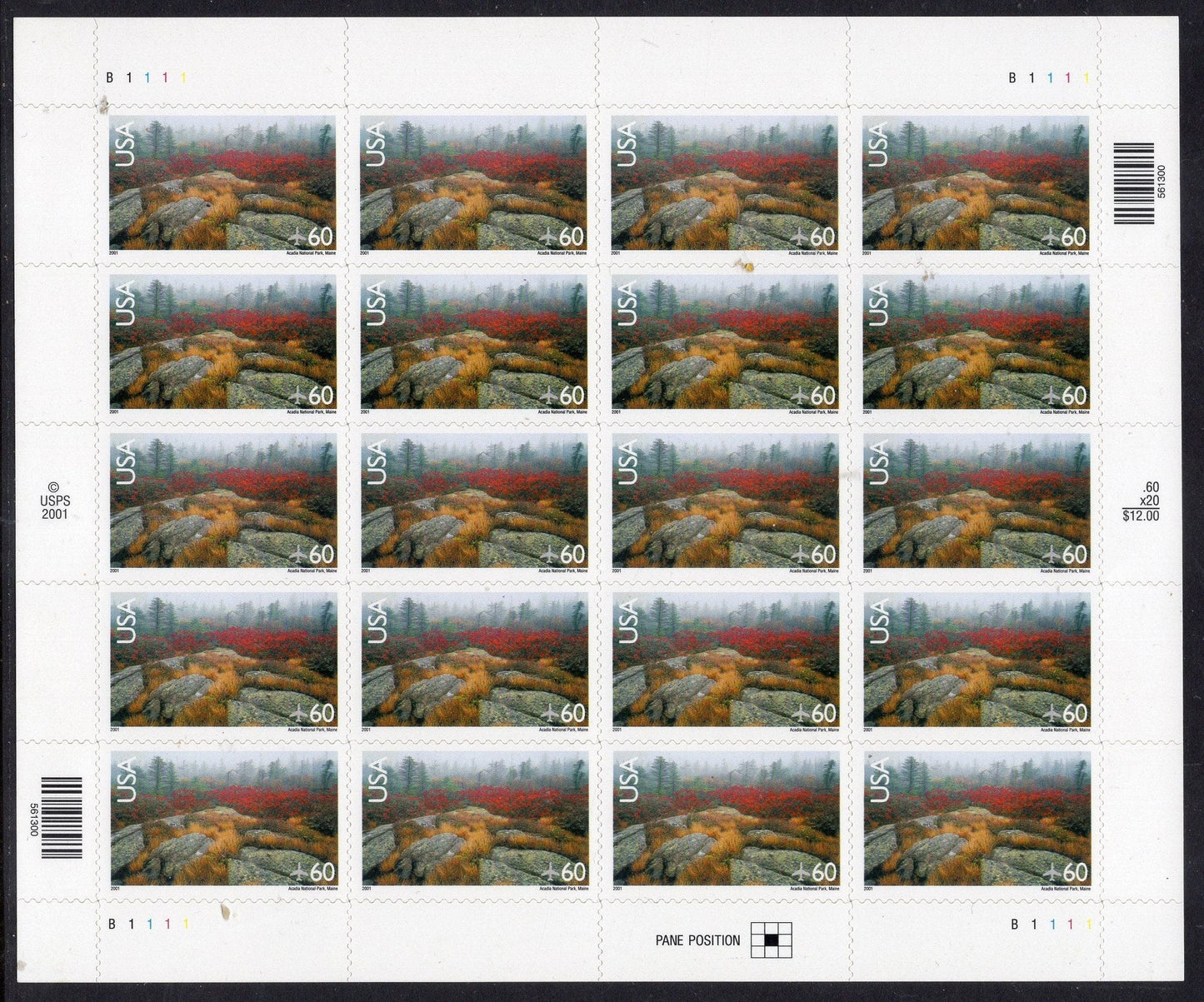 ACADIA NATIONAL PARK Sheet of 20 Scenic Landscapes