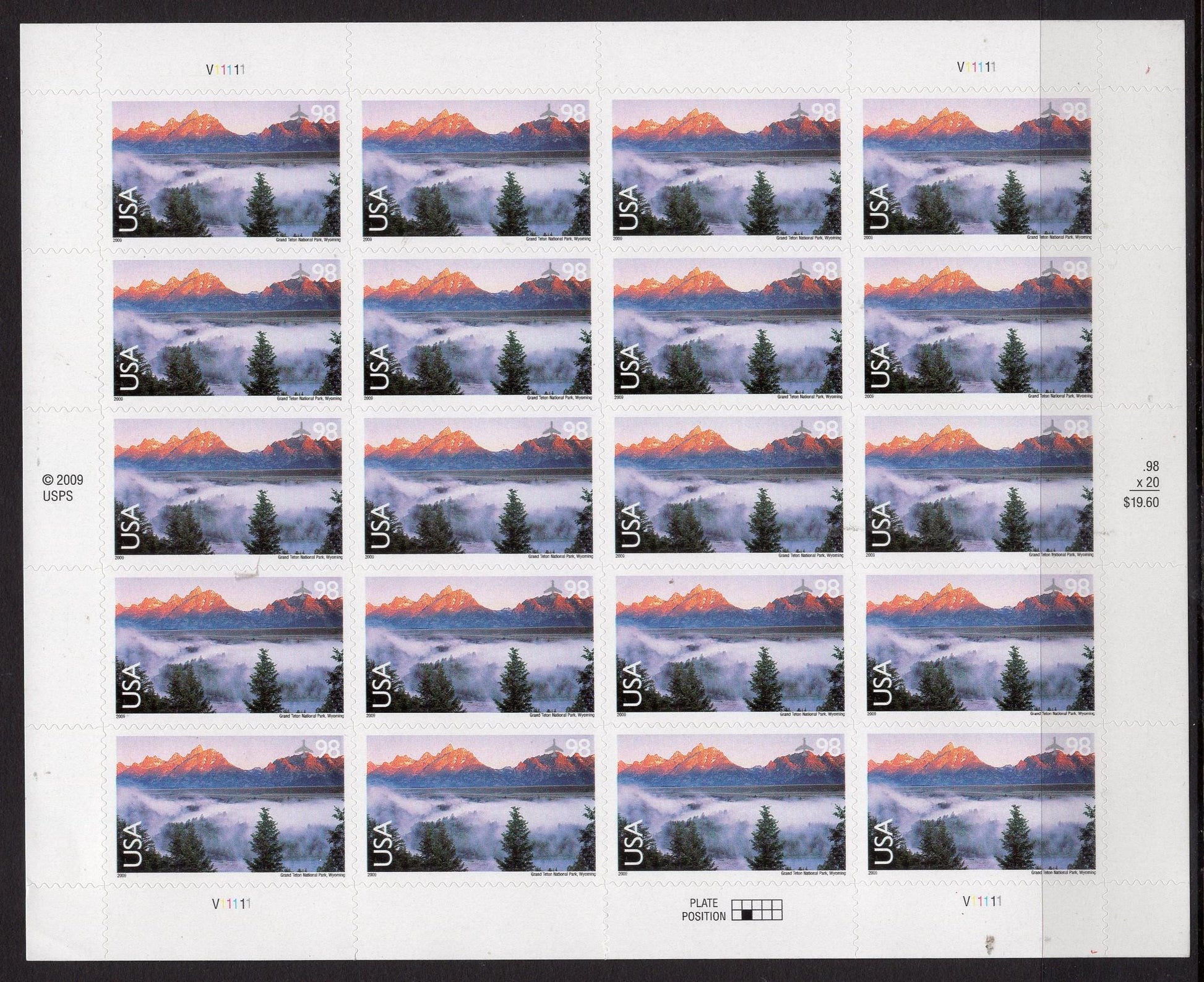 GRAND TETON NATIONAL Park Wyoming - Sheet of 20 Scenic American Landscapes