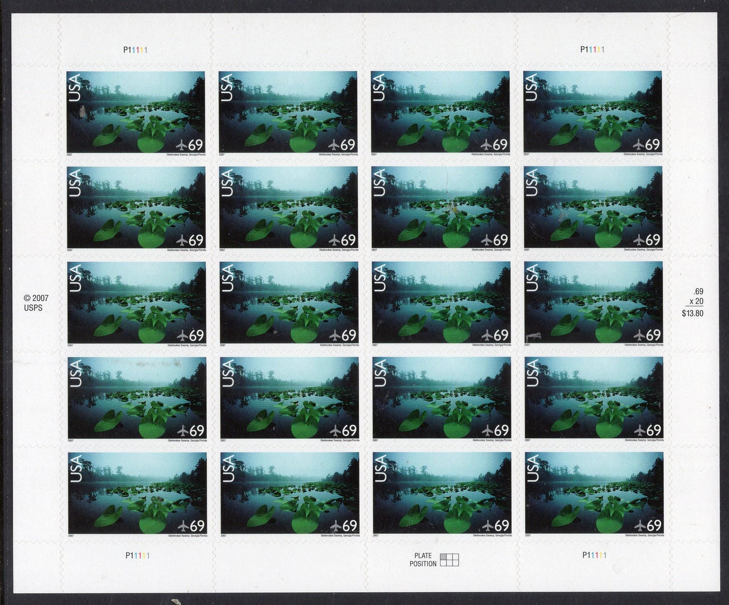 OKEFENIKEE SWAMP FLORIDA Georgia Sheet of 20 Scenic Landscapes