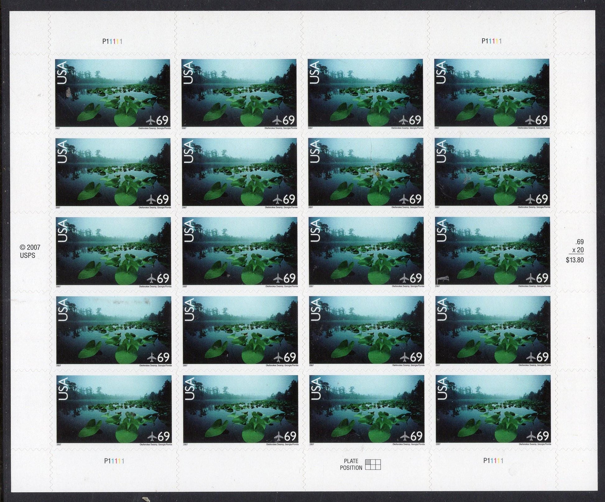 OKEFENIKEE SWAMP FLORIDA Georgia Sheet of 20 Scenic Landscapes