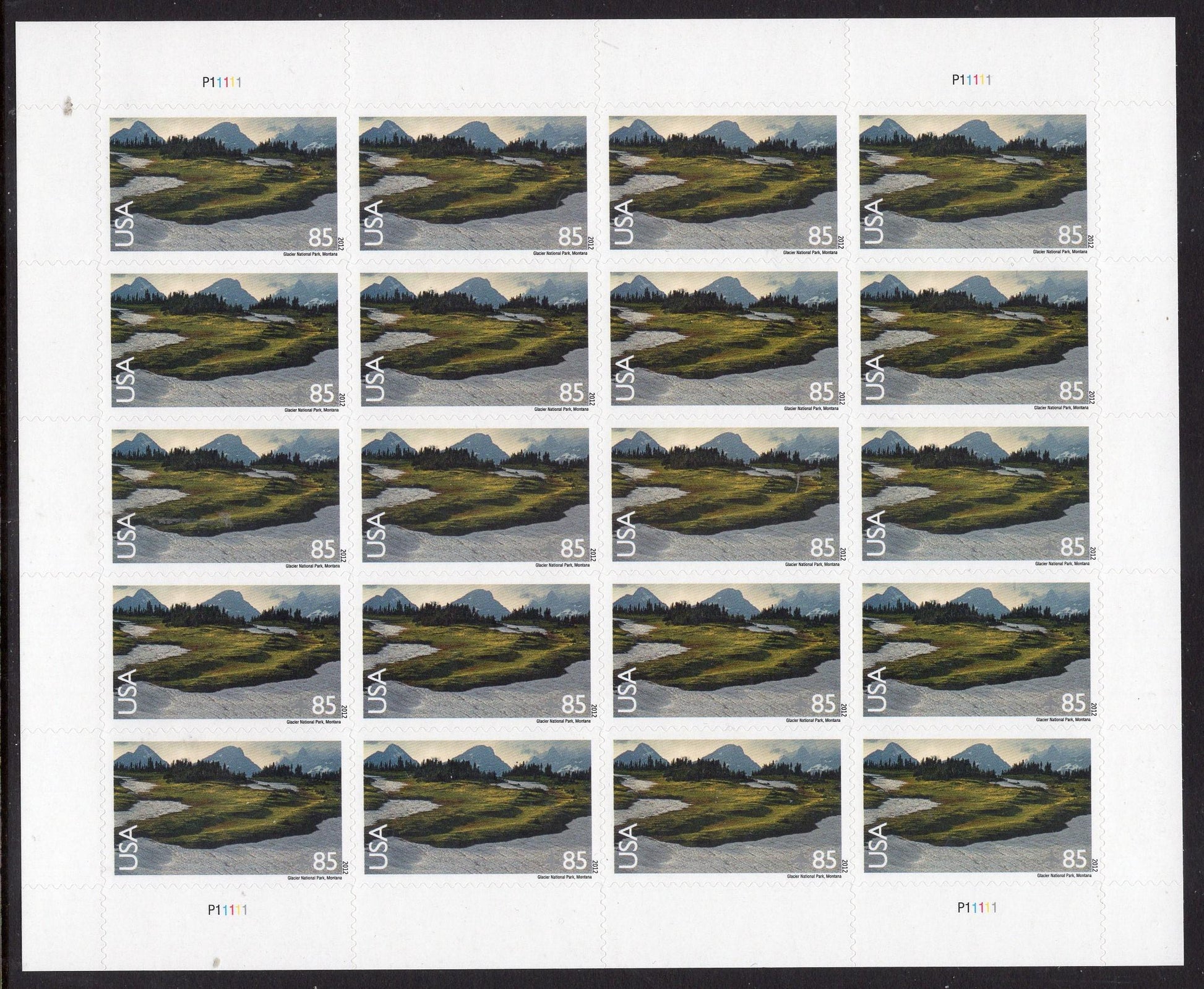 GLACIER NATIONAL PARK, Montana Sheet of 20 Scenic Landscapes